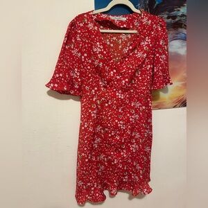 Lucy wang Floral Red Dress
